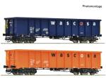 ROCO 6680055 - 2-tlg. Set: Offene Güterwagen, Wascosa